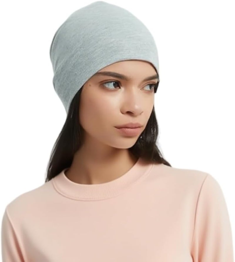 Amradield Faraday Silver Fiber Skull Hat Elasticity Cotton Beanies Slouch Cap Shielding RF Radiation Knit Cap Blocking Signal - Image 1